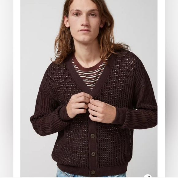 NWOT Men's BDG Urban Outfitters Beach Open Knit Sweater in Medium - Picture 1 of 9